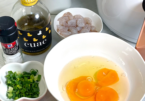 氣炸鍋蝦仁蛋料理