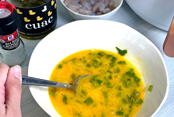 氣炸鍋蝦仁蛋料理